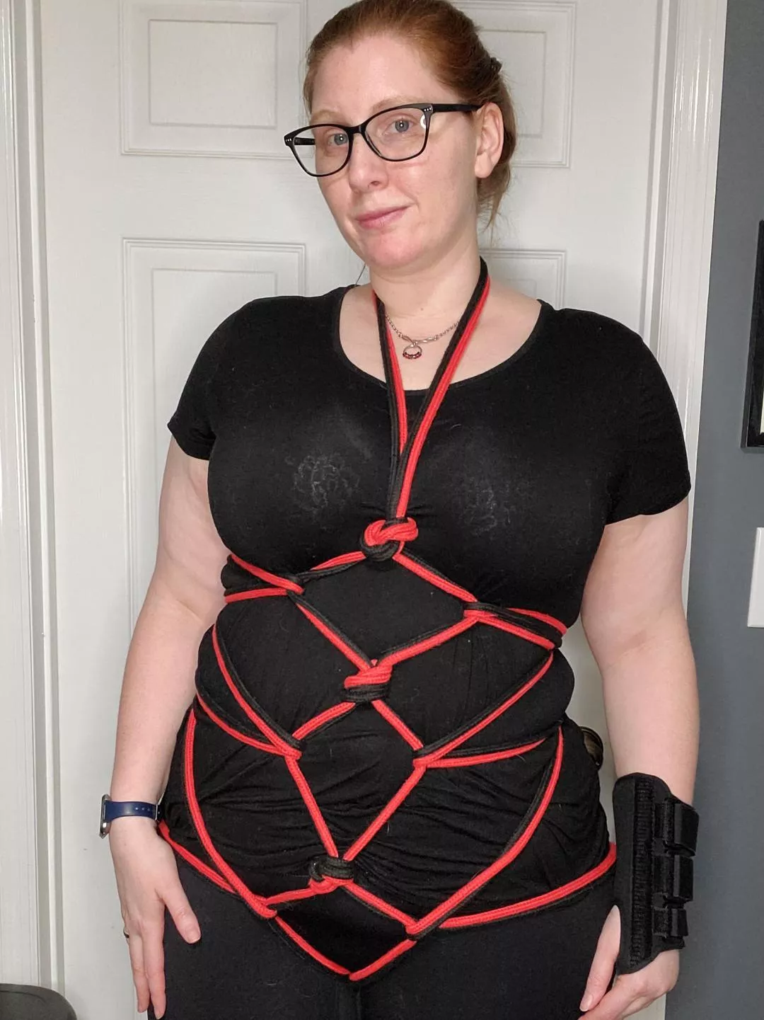 trying different self ties. didn't have enough length to finish the last go. posted by switchysub007