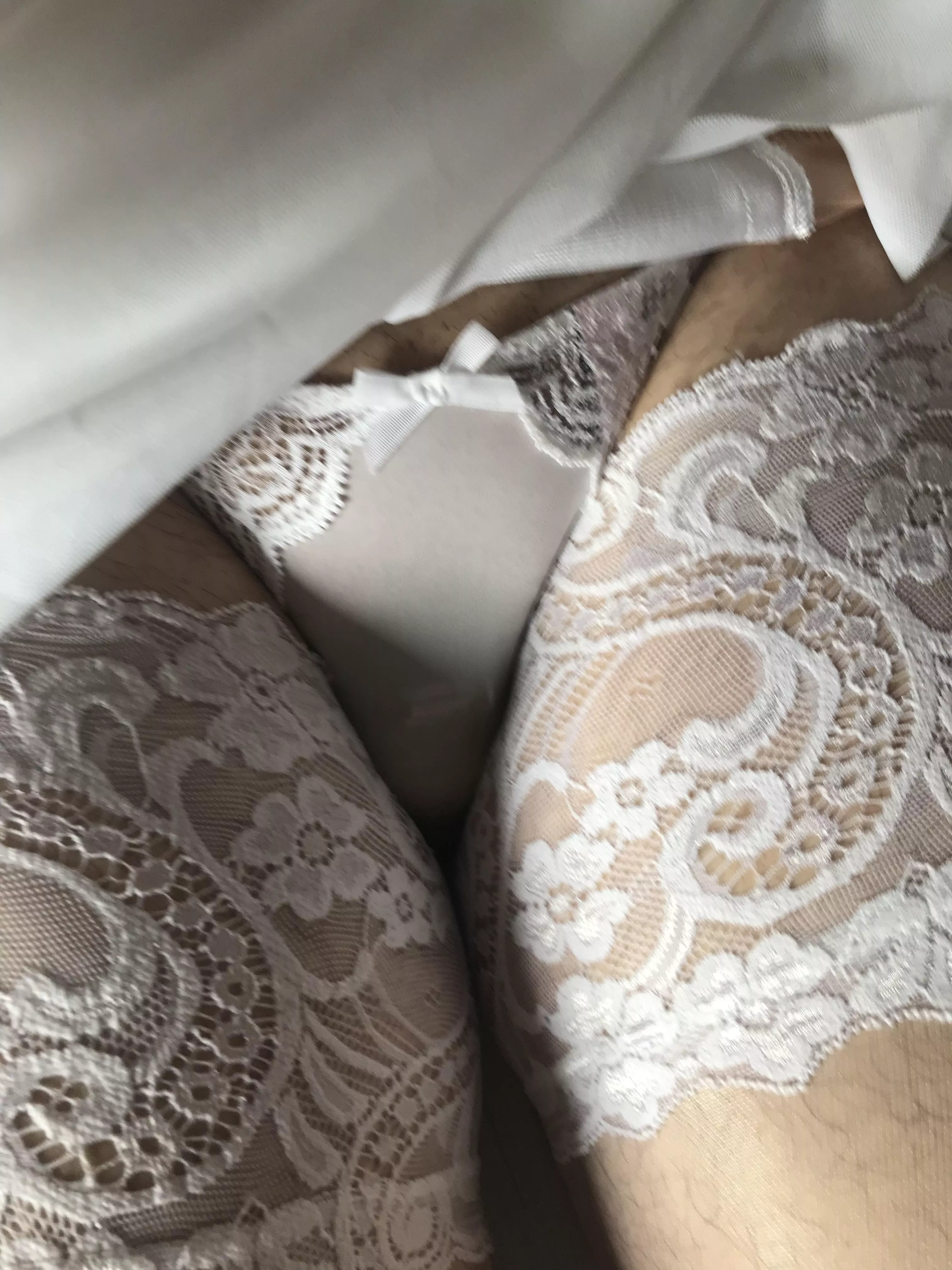 Trying on my wedding dress! posted by rootsandruts