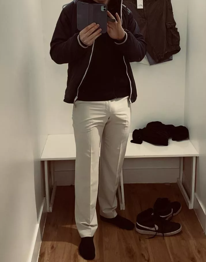 Trying on trousers in the changing rooms. posted by Bob_Shaft_