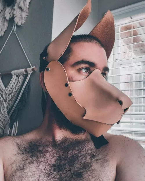 Trying out my new half hood prototype by kinkytranspup