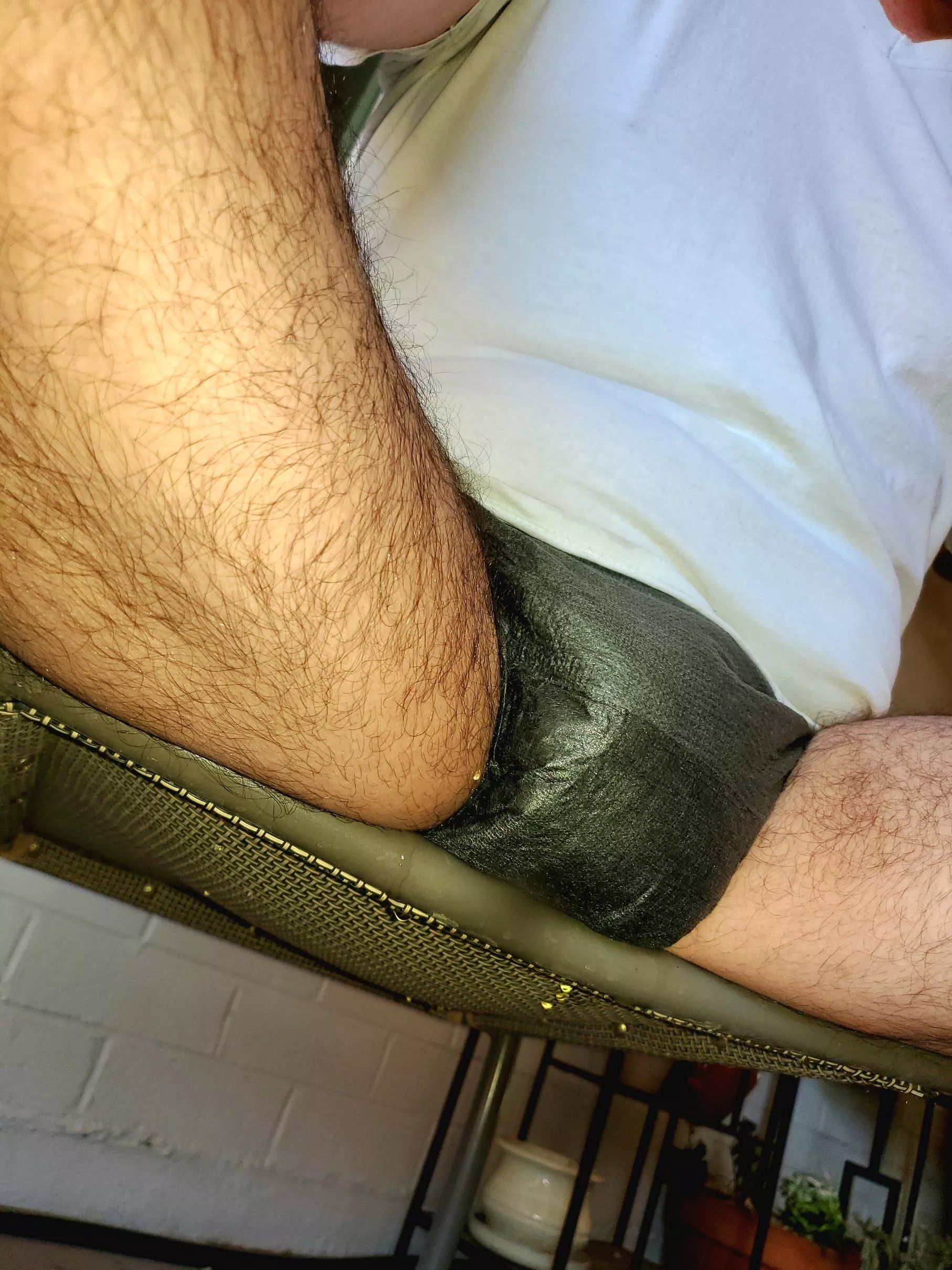 trying out some adult diapers. didn't quite contain it all. posted by 7inlicker