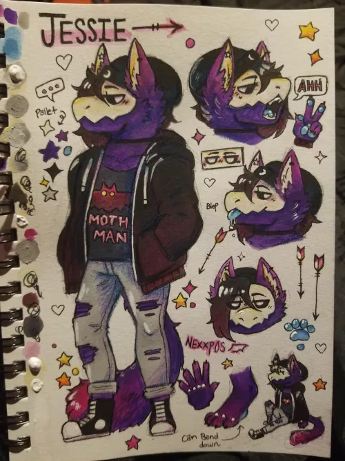 trying to get better at ref sheets, heres a big ol purple boy 💜 (Nexxp0s) by _Comrade_Rat_
