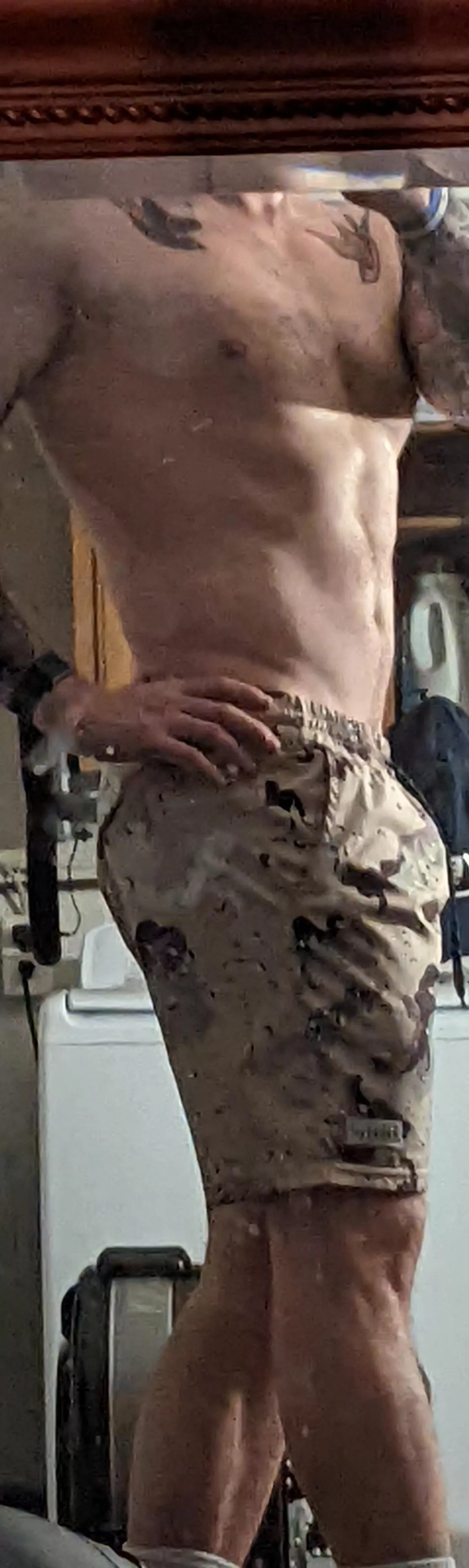 Trying to hide the bulge with camo doesn't work, fyi. You'll still get stares. posted by parnsnip14