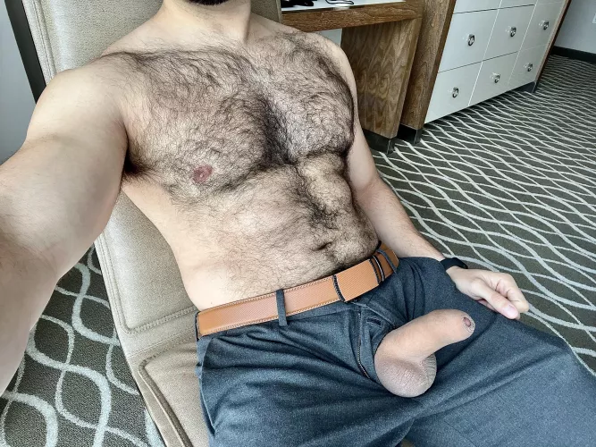 Trying To Keep The One-Eyed Monster Tucked And Presentable… Failed! by Hairy_beefcake