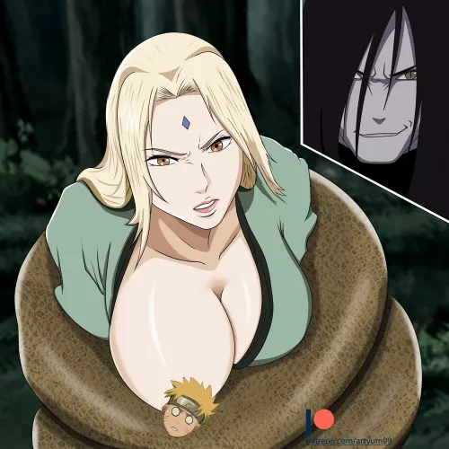 tsunade caught by Orochimaru by InjuryOriginal5543