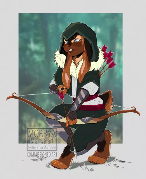 Tulsi the totally not cute Harengon by MorryaArt