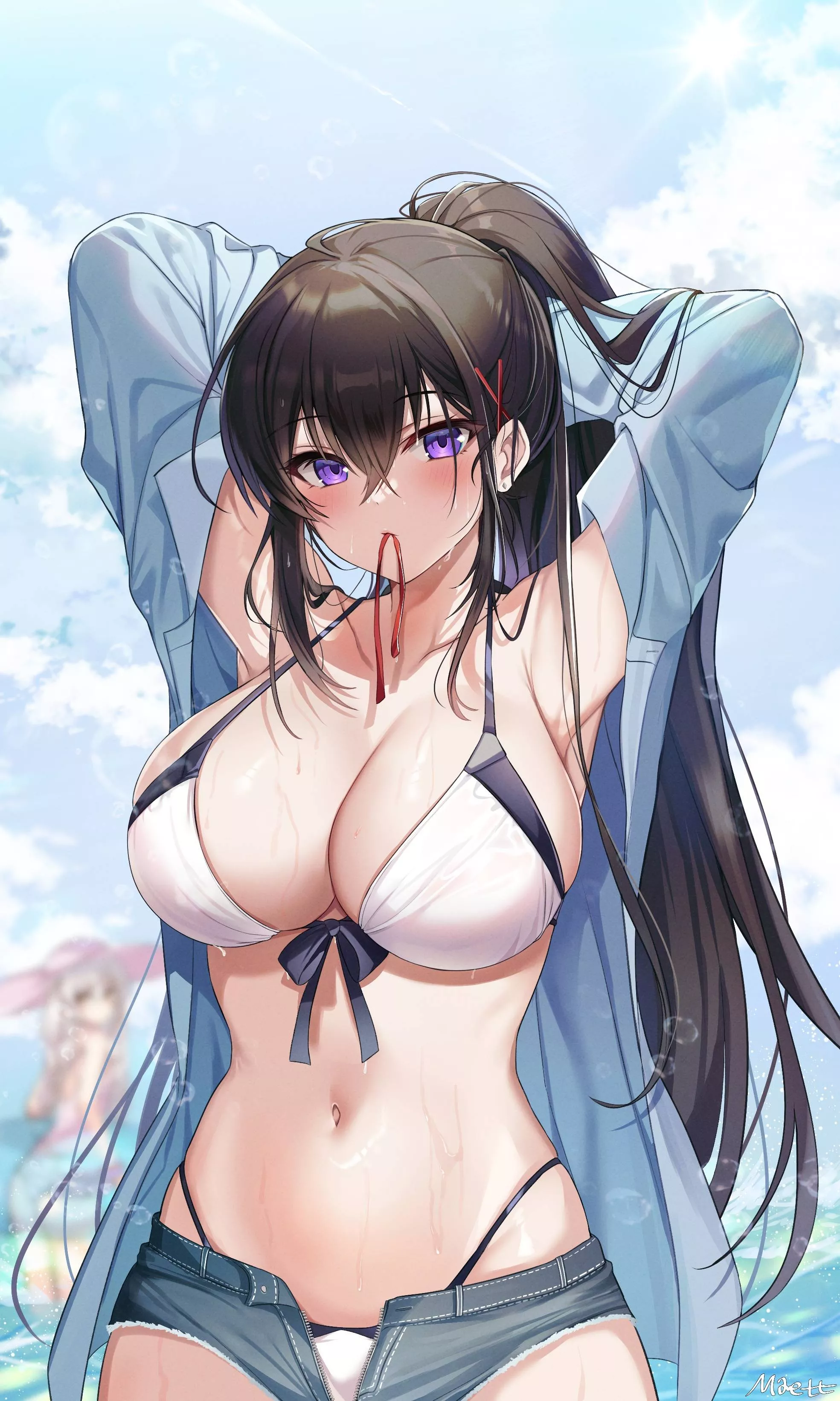 Tying her Hair at the Beach [Counterside] posted by CheetahSperm18