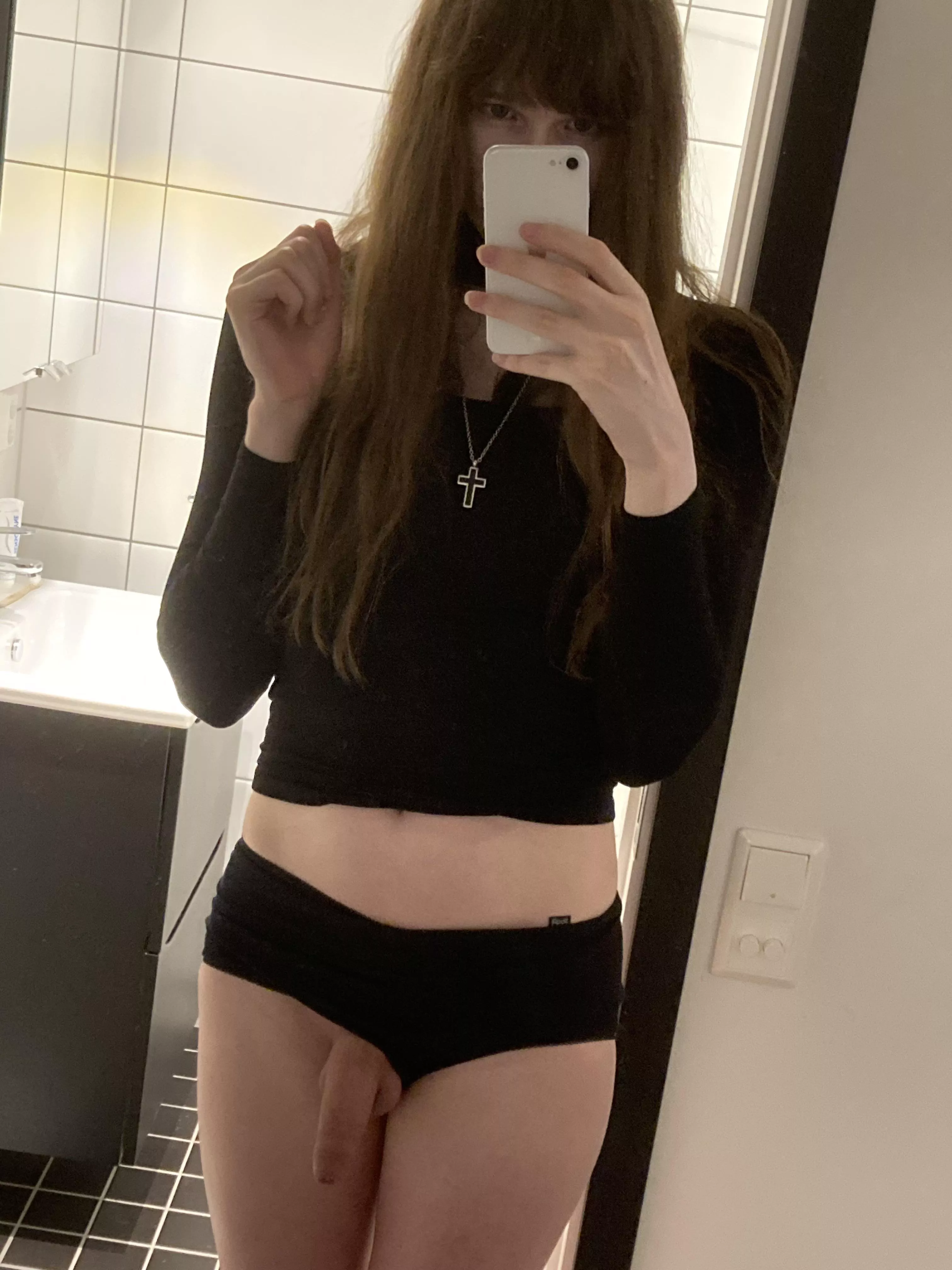 Uh oh, it slipped out! 😖 posted by MikishaCatgirl