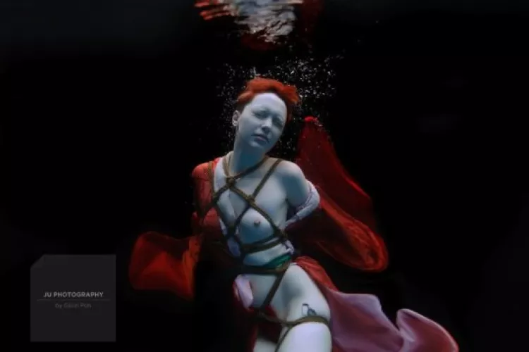 Under water shibari 😊 by tapednude