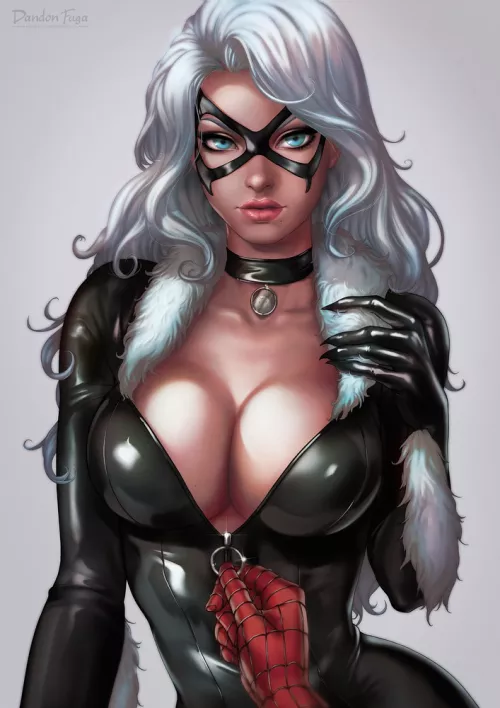 Unzipping Black Cat's Bodysuit (Dandon Fuga) [Marvel] by sequence_string
