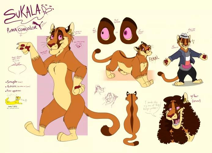 Updated my fursona's reference sheet! :D by SukalaAP