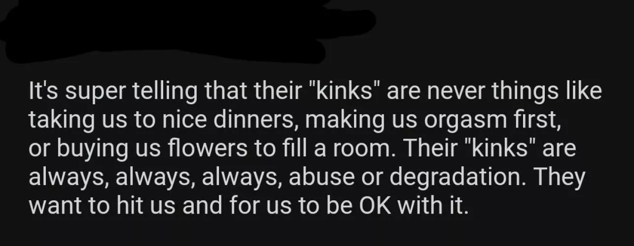 upvote if you gave a kink for buying dinner, flowers or making your partner orgasm first by throwaway8817241