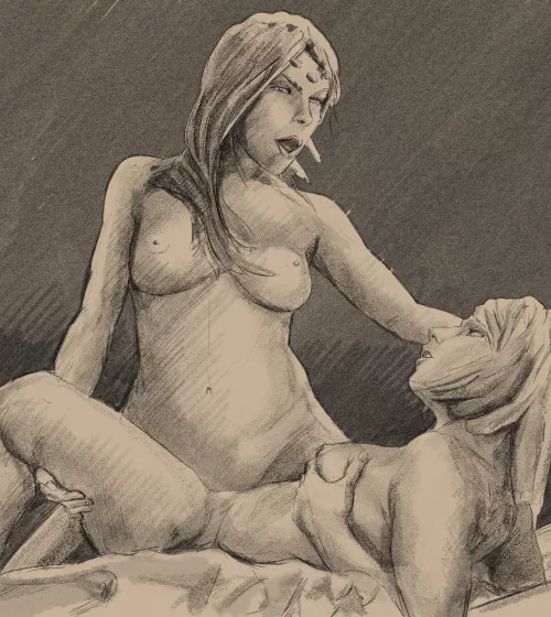 Vaylin and Lana Beniko, SWTOR (False-paintings) by False-paintings