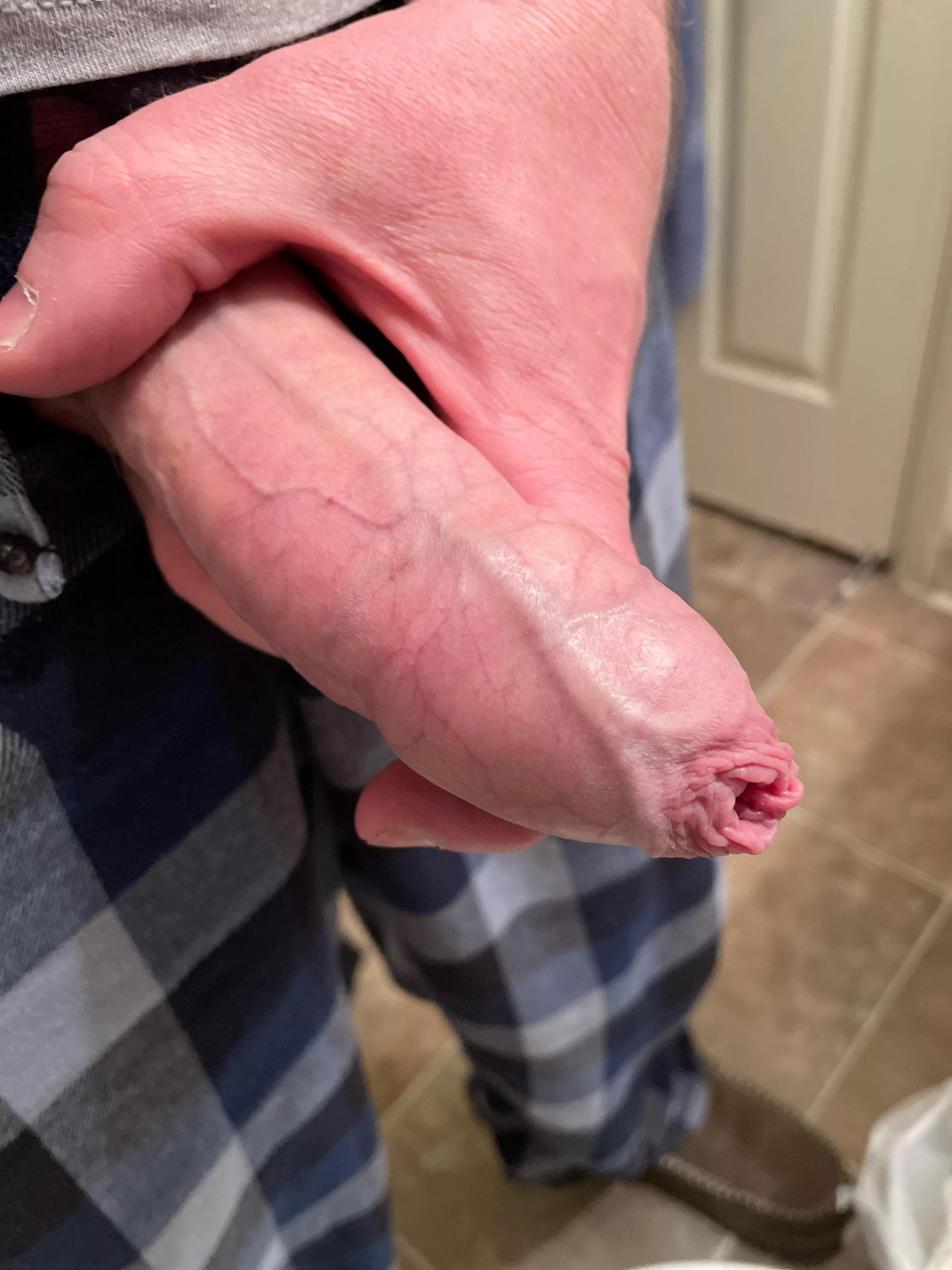Veiny and saggy foreskin posted by Hooded_serpent69