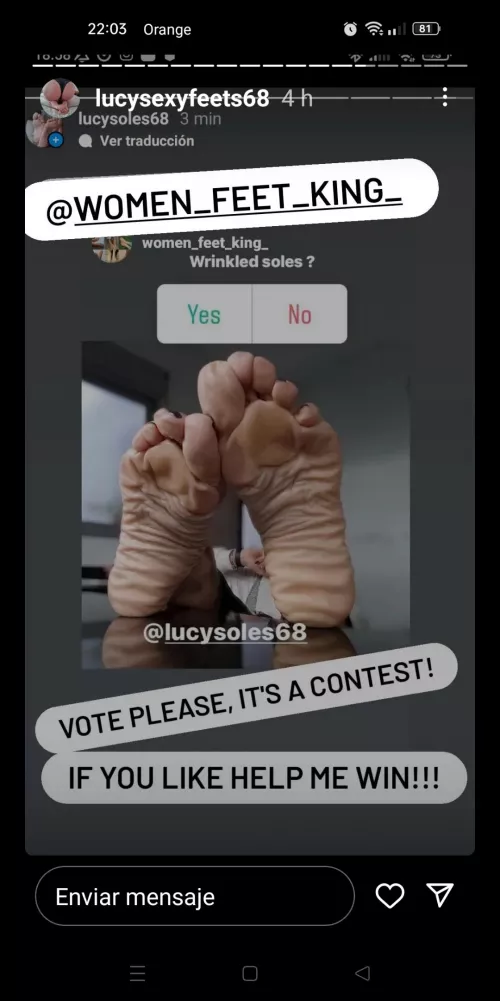 vote for me lucysoles68 by onlyfans_latina93