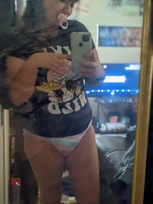 waiting for daddy to wake up and change me because I had an accident making breakfast by PurplePoogle