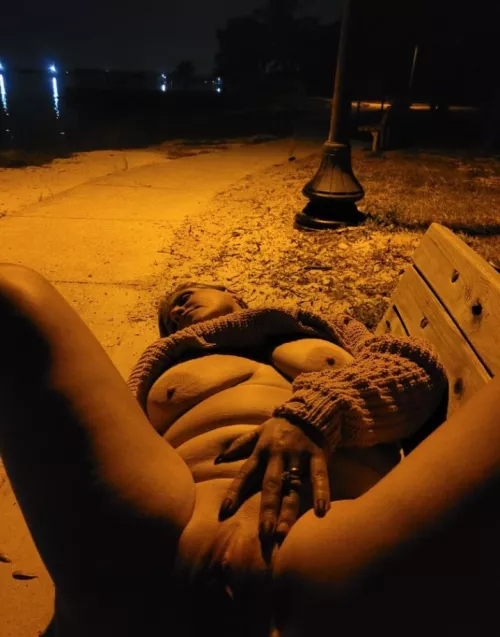 waiting on a park bench by FLHotwifecpl33982