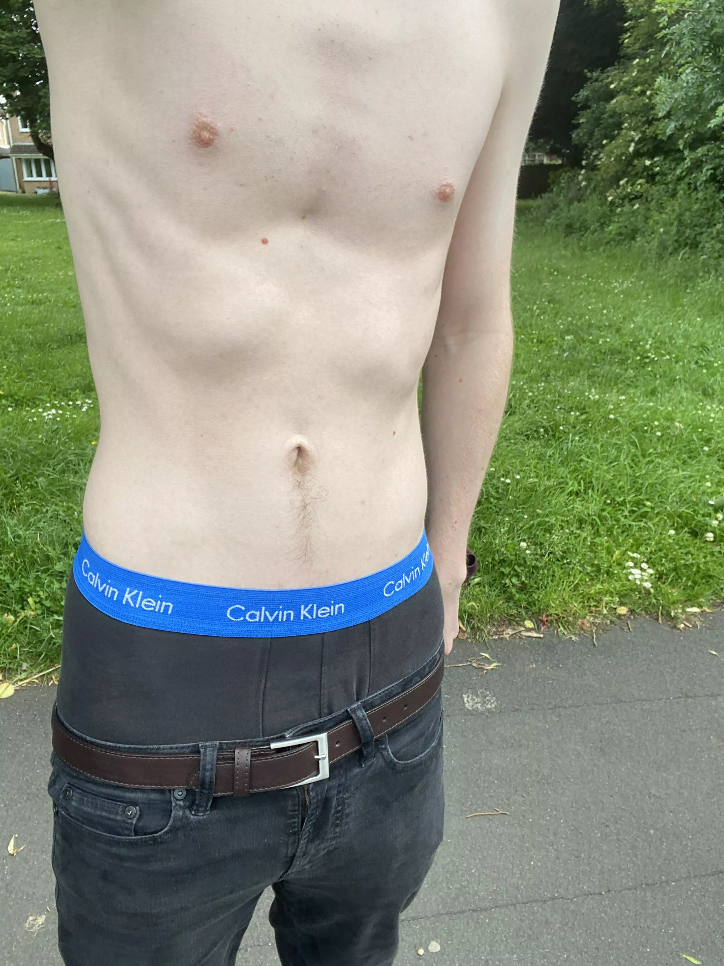 Walking around like a skinny, pale topless chav 😎 posted by itjahwygwjsgshsyys