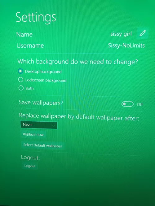 Wallclaimer, change this sissy’s background so she is reminded of her new lifestyle by anyonecanseeit