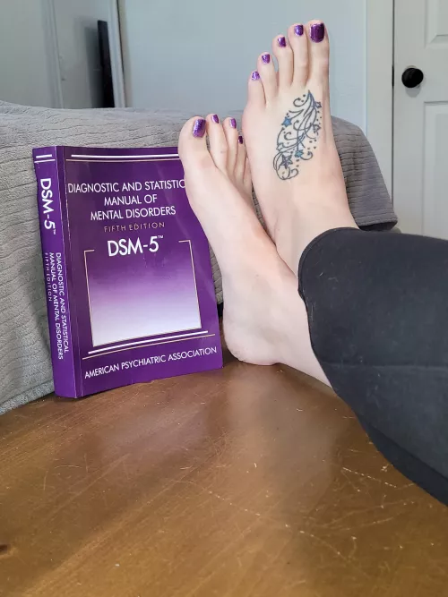 Wanna come lick my super long feet while I study? who knows 🤷‍♀️ maybe I can diagnose you 😈😉 by size14amazon