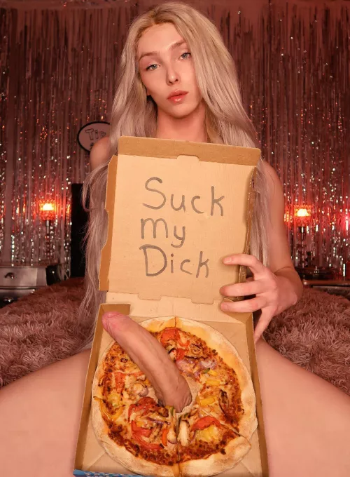 Want some pizza with extra large cheesestick? by albusbrowsky