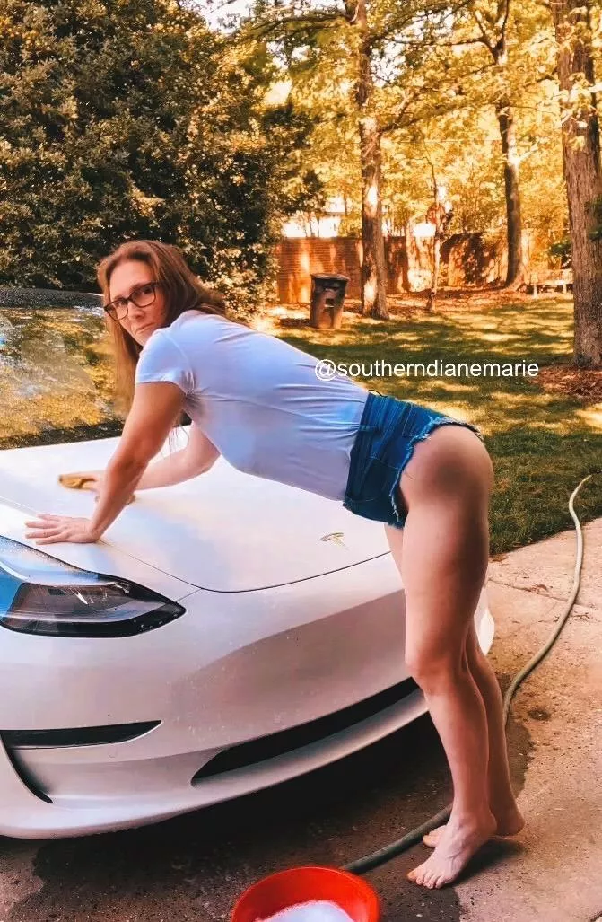 Want to help me wash? I love my washing my Model 3 in my Daisy dukes. posted by SouthernDianeMarie