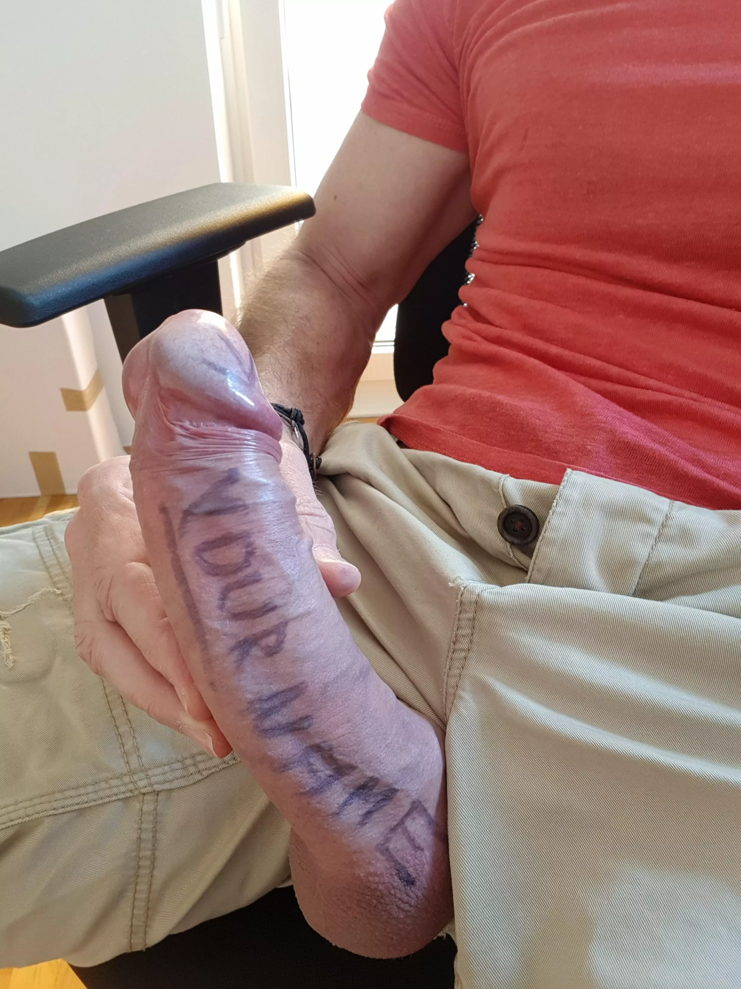 Want to see your Name on my cock? If it's not too long I send you a pic on DM 😉 posted by OpenMind-6