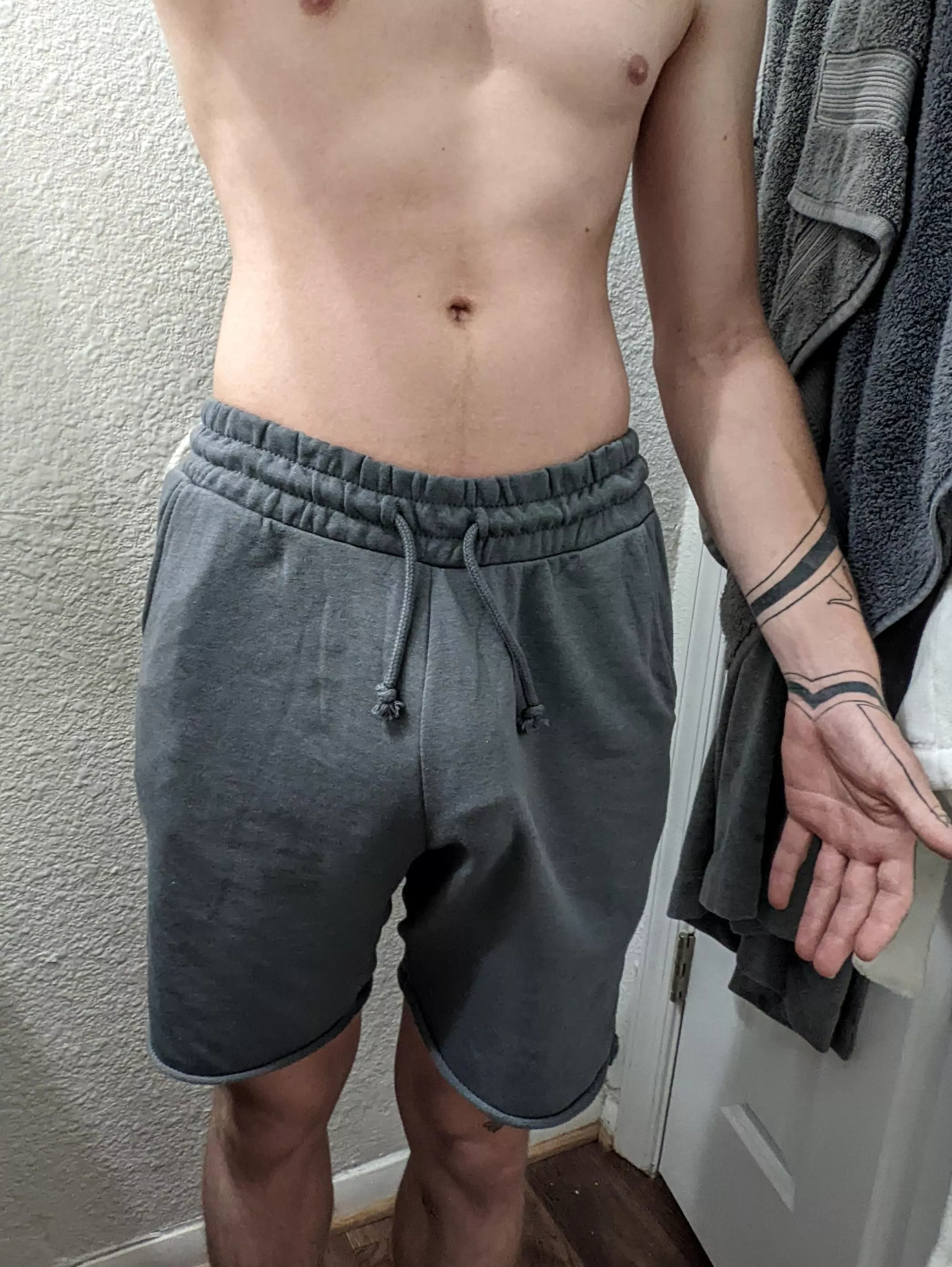 Want to wear these sweat shorts in public...think anyone will notice? posted by Cickaning