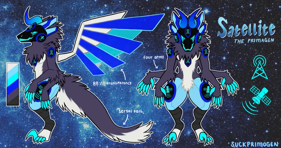 Wanted to share my updated fursona :3 by SunosUnix