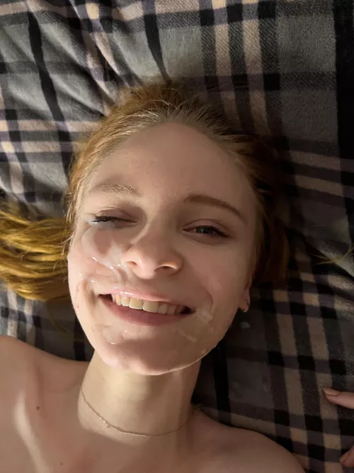 Warm and delicious🫦 Heard that boys love to see the cum on faces, maybe someone wanna cover me more💦 by Due-Championship753