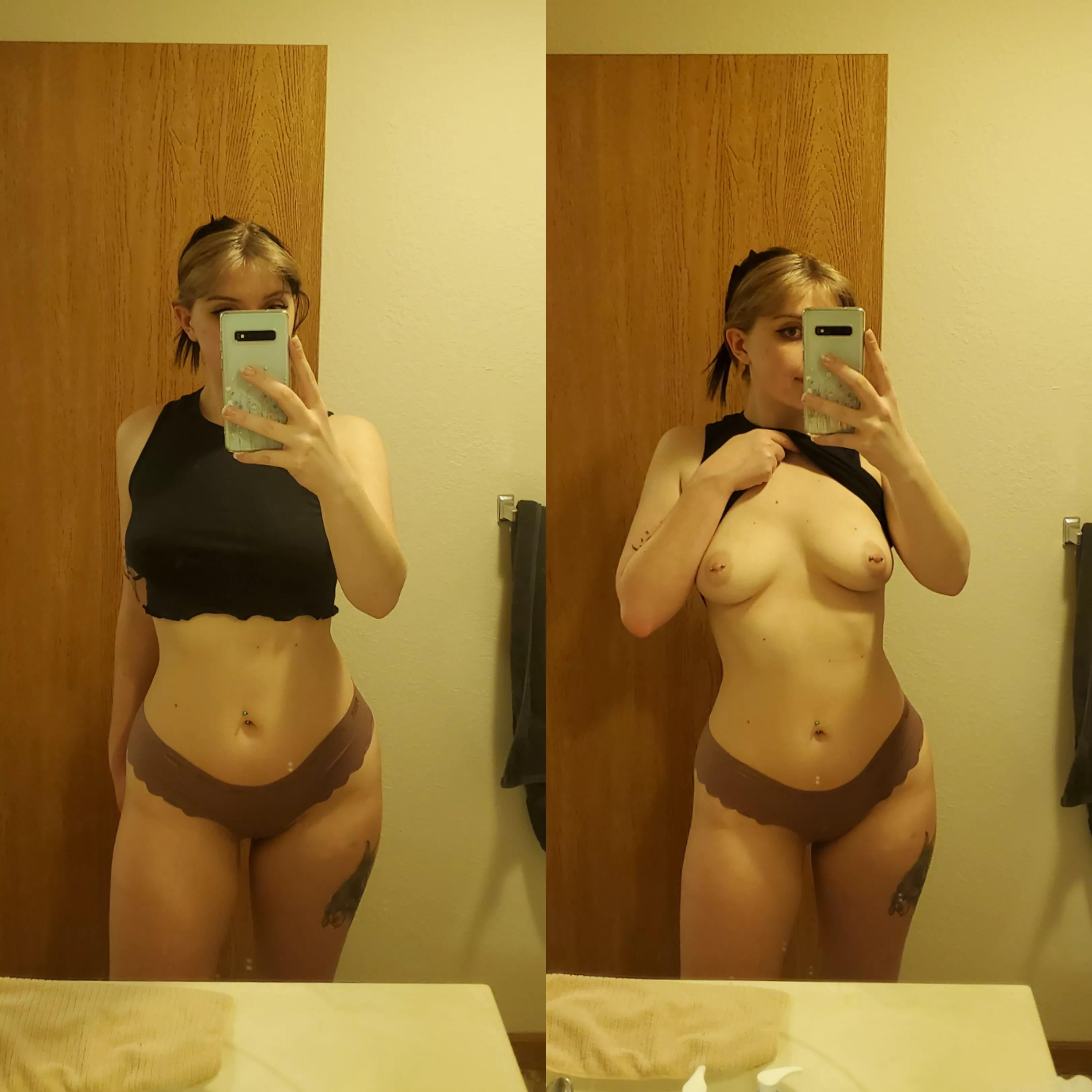 warmer weather = no bra😋 posted by itsbrinacat