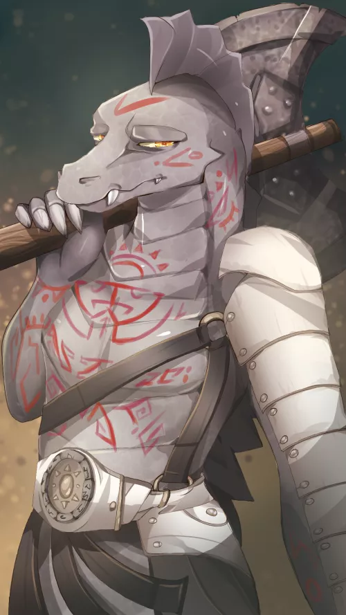 Warrior saurian by BeforeDreams