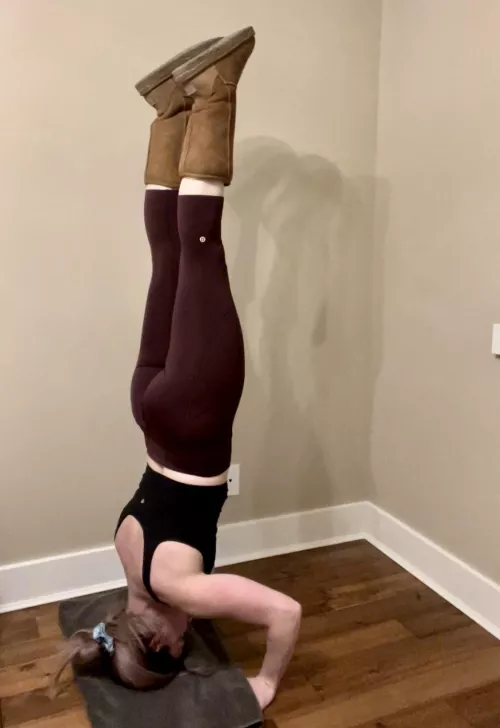 Was challenged to do a headstand in Lulus and Uggs 😅 by leannequeen13