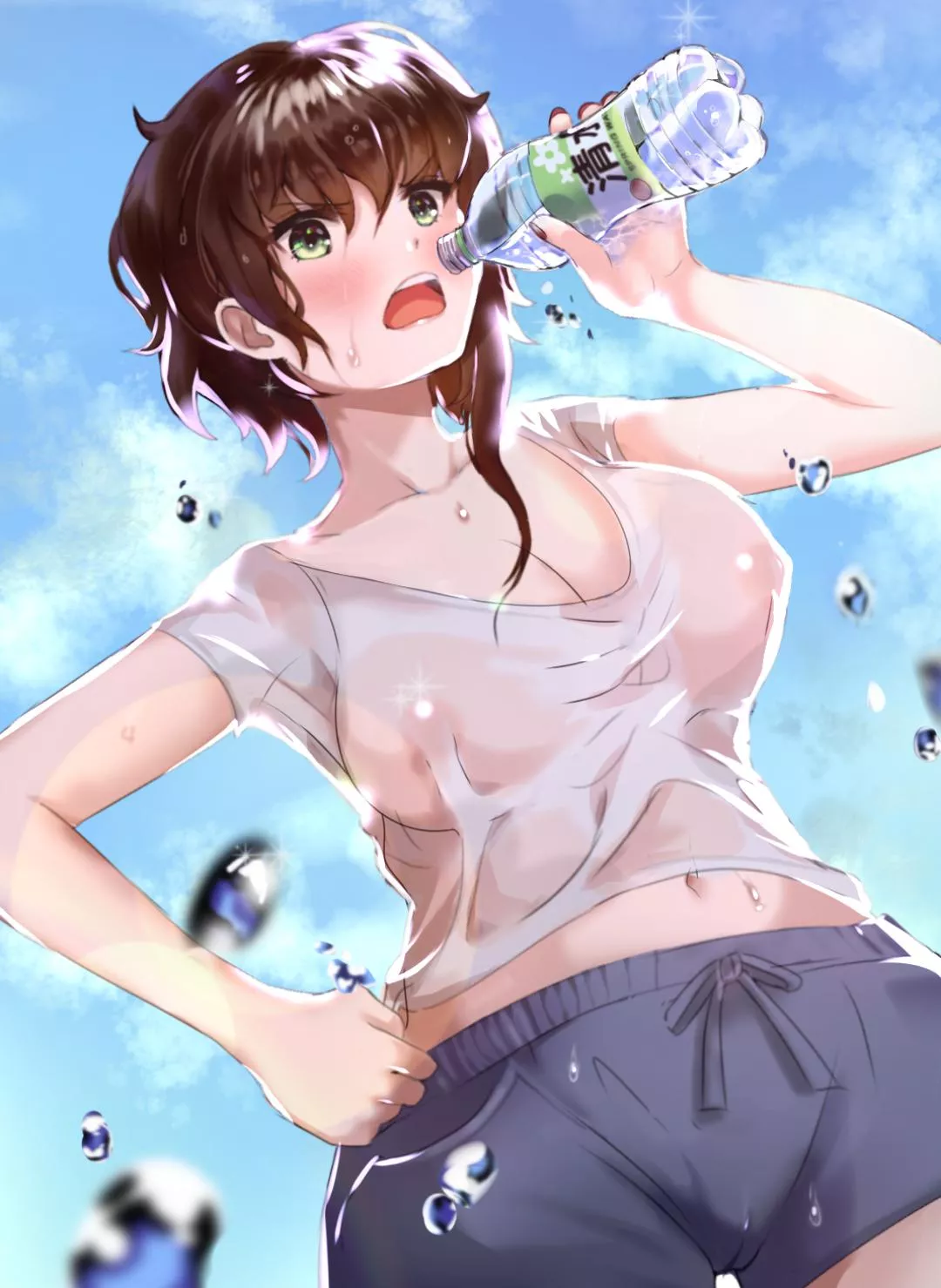 Water break with tsundere gf posted by Aanou