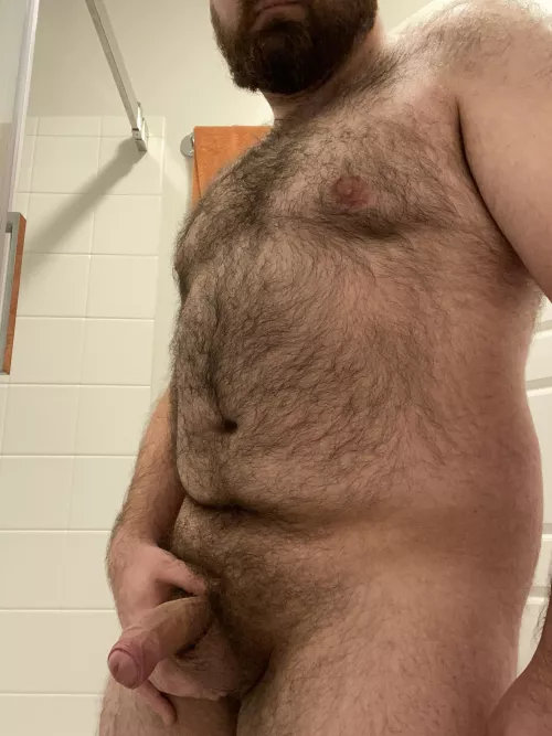 We should play before we shower! Join me 😈🐻🍆 by beardnhairy