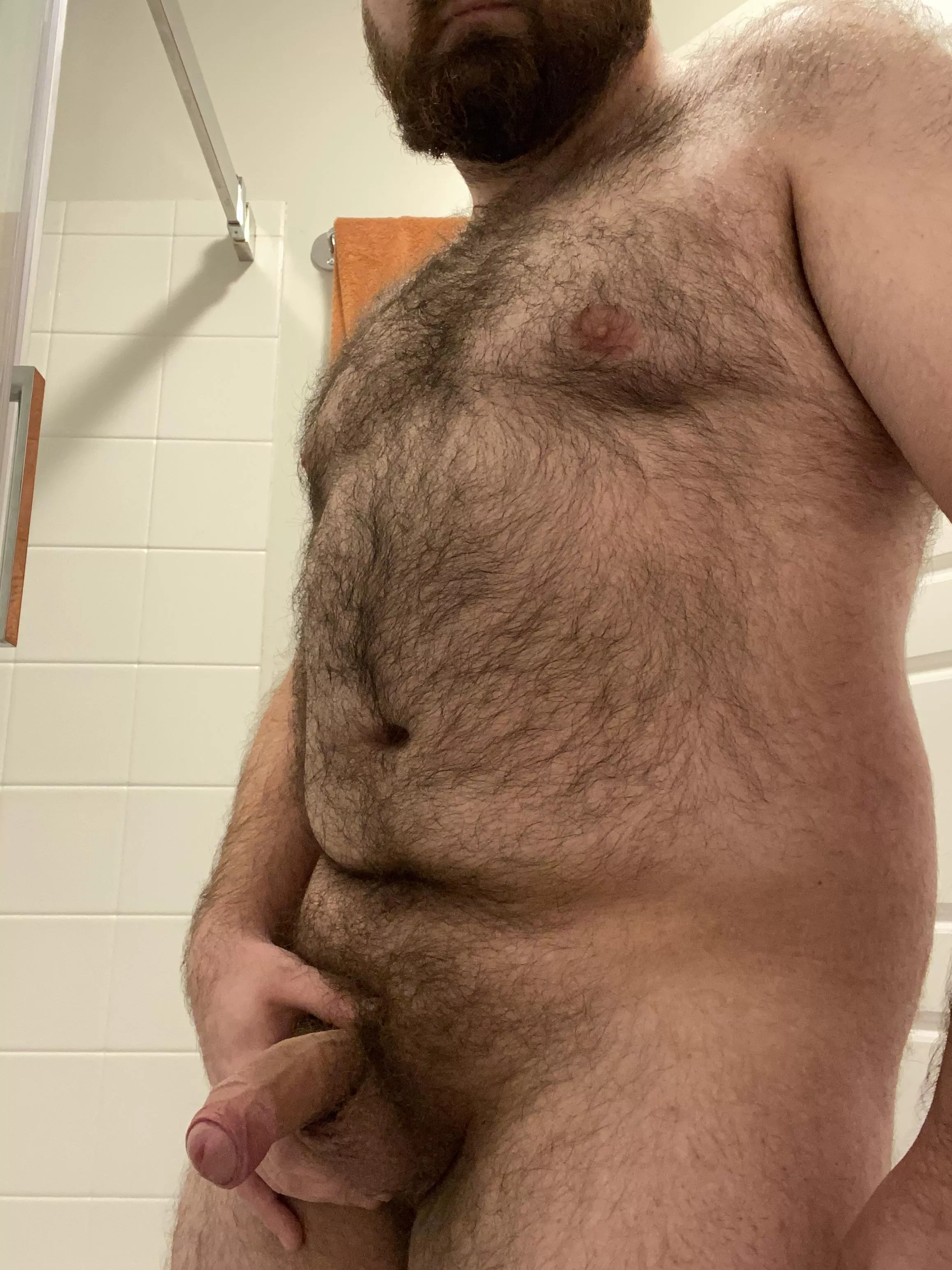 We should play before we shower! Join me 😈🐻🍆 posted by beardnhairy