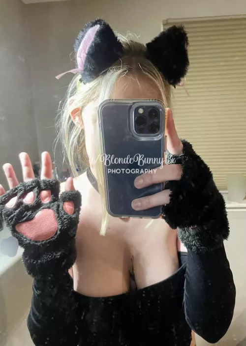wearing my paws and ears feels like home🐱🖤 by BlondeBunny13x