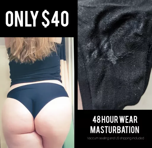 ❤️💙WEEKEND SPECIAL💙❤️ [Selling] Black nylon cheekiest with 48 hour wear and masturbation. ONLY $40. DM or KIK M3GNIFIC3NT to claim by Magnificent_Panties