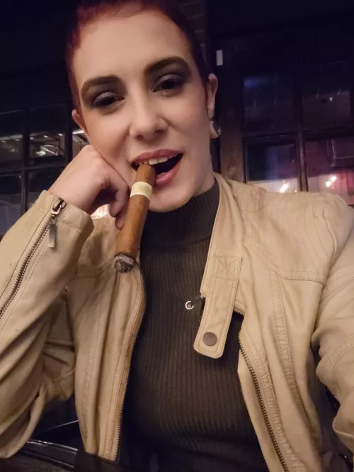 went out to the cigar bar yesterday 😘 I didn't see any other women there smoking a cigar. I'm fine with being a unicorn 😜 by Kinkylittlehippy