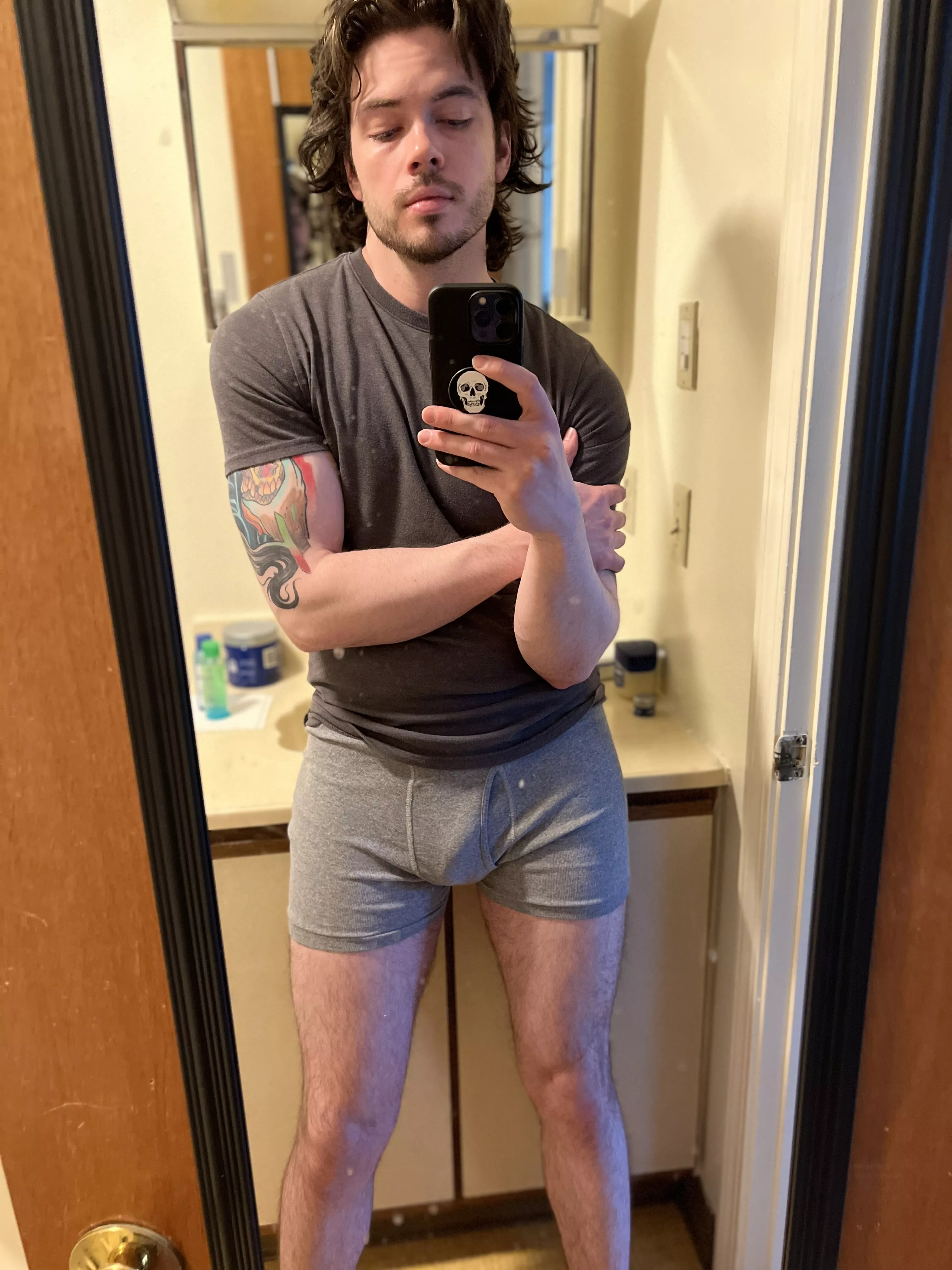 Went to clean my mirror and ended up taking pics and jerking off posted by NeonOccult