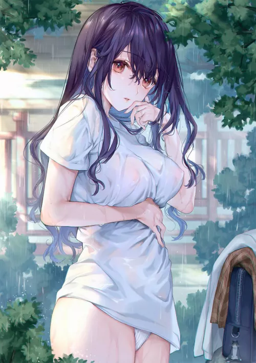 Wet in the rain by maybeharu