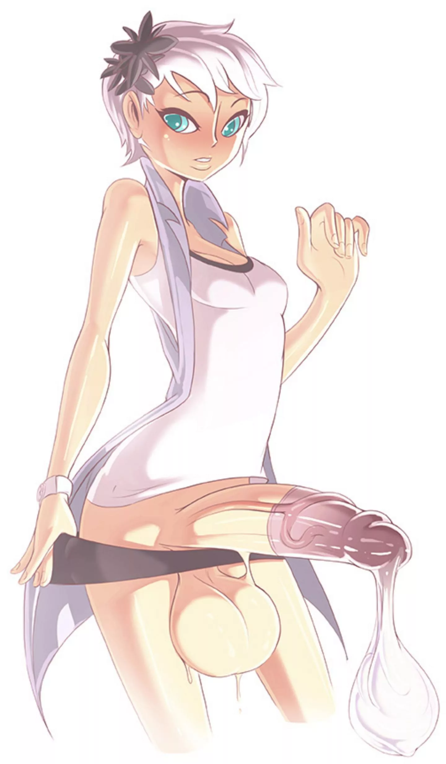 What do you mean my dress is too short for this university? It's the perfect length! I'm even wearing a condom to keep my cock from leaking everywhere too! (necrosmos) posted by Jacinith13