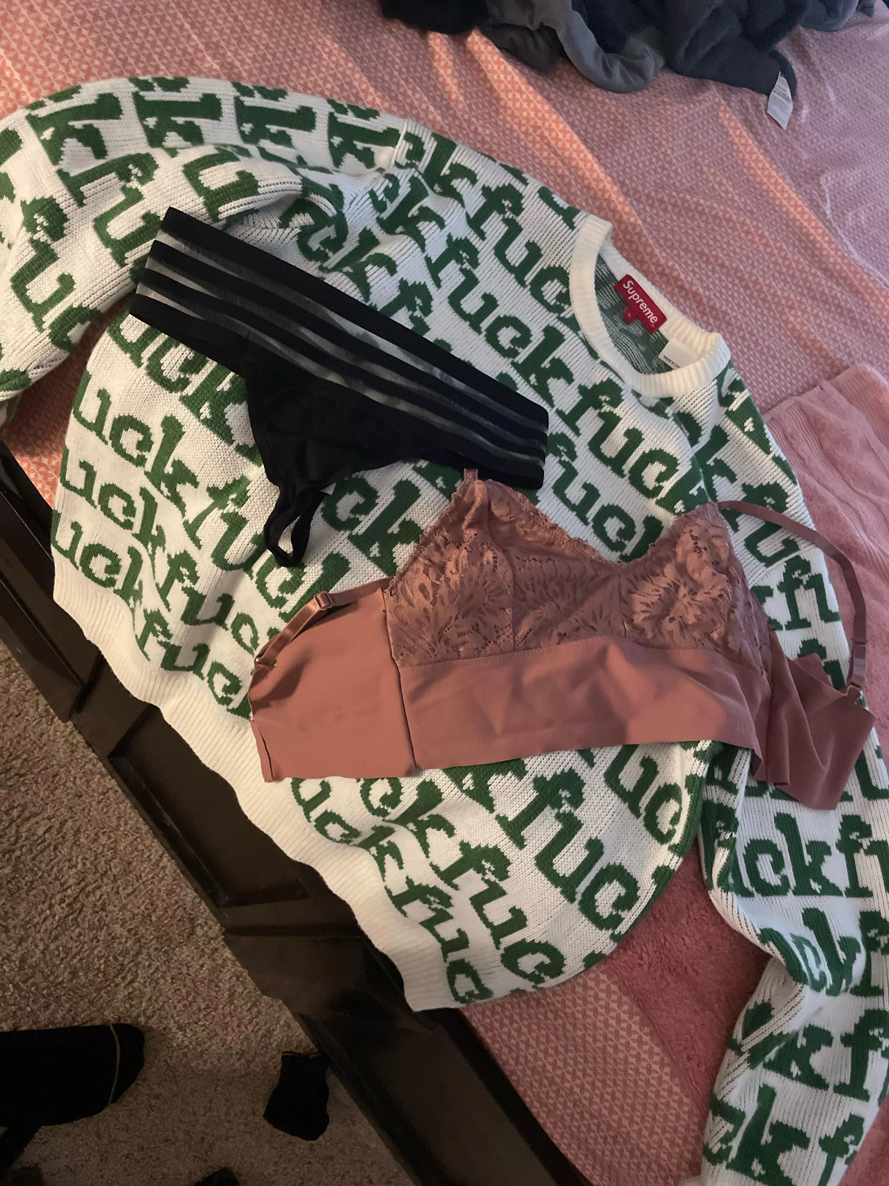 What I’ll have on today. Feel free to tell me to change my thong posted by Turbulent_Bread7936