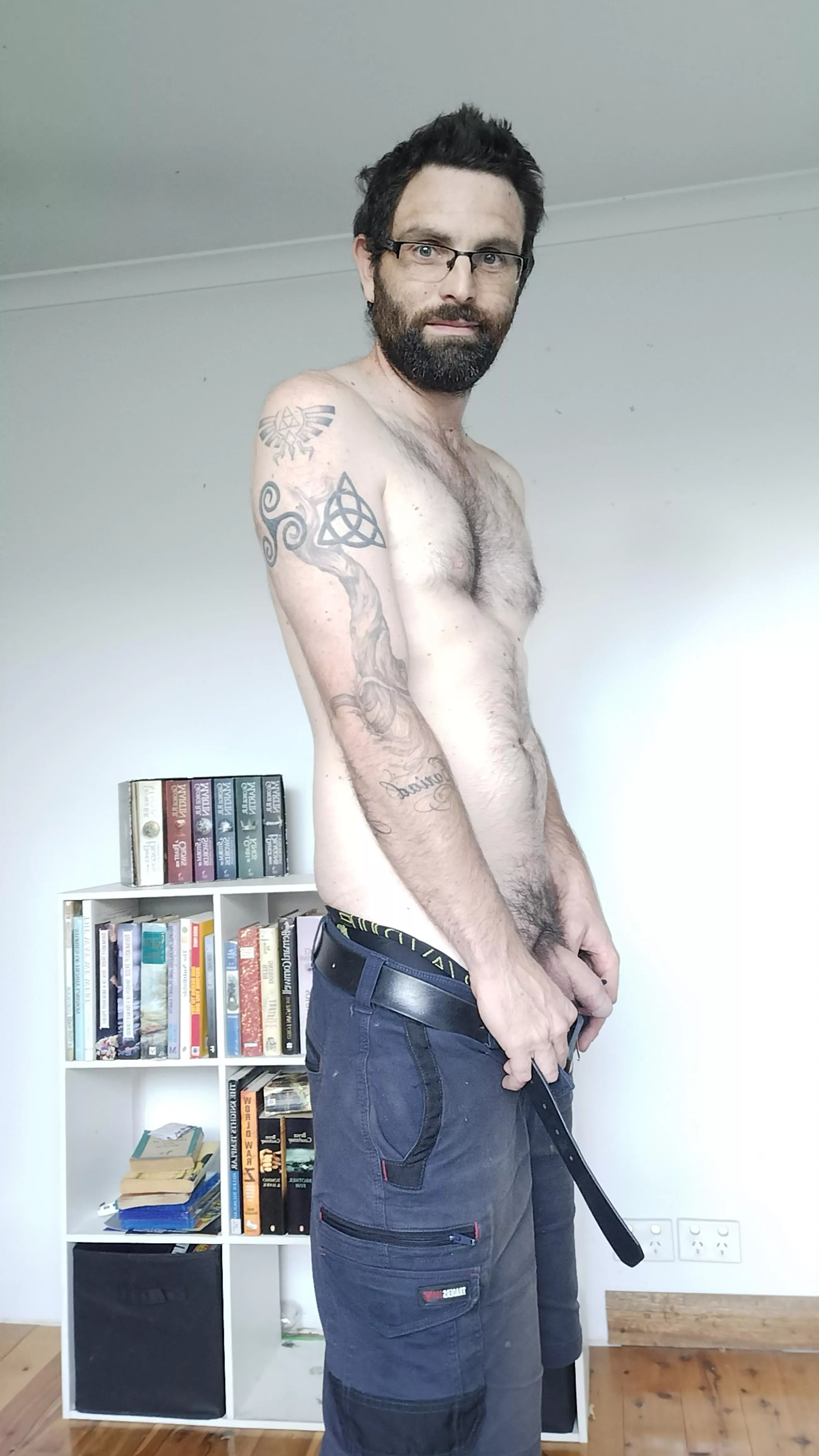 What would you do with this lean and hairy nerd. posted by Magic_Tristan_Furvus