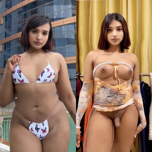 When my shecock is tucked and when it’s free by zorilee