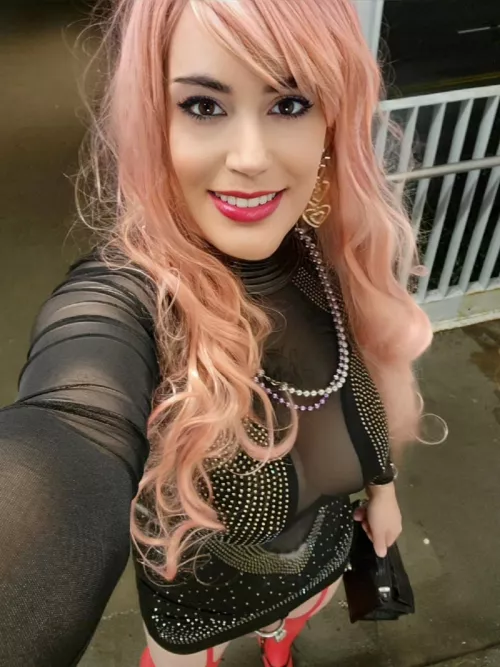 When you take a selfie in public only to realize your dress has slid up and is showing everything. by SeattleSissyJosi