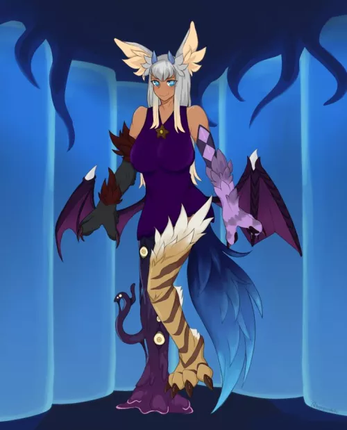 Which monster girls can you spot in this Chimaera? by MonmusuAficionado