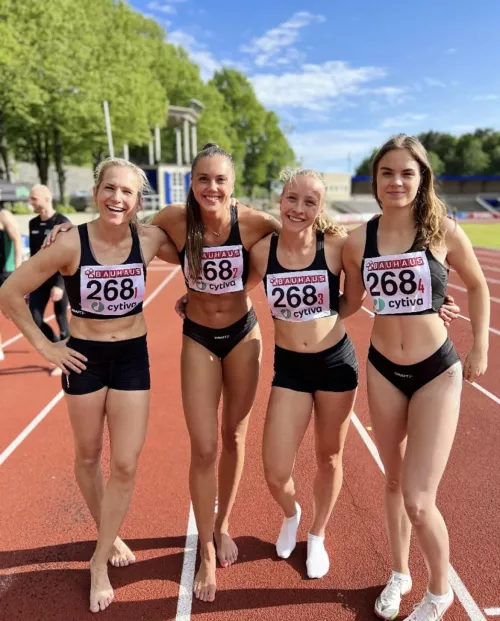 Which track star is celebrating with you after the race? by regoFoo