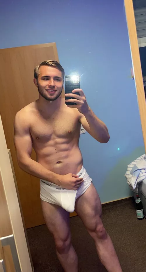 White boxershorts are made to get you horny by blondboyjan