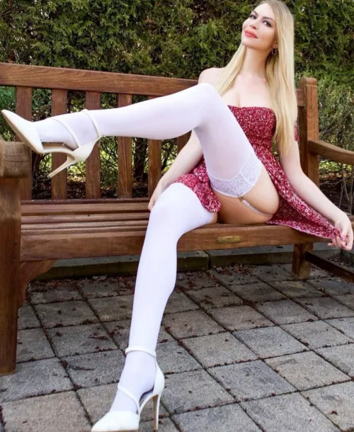 White garters anyone? 🤍🤍 by LeggyAnna